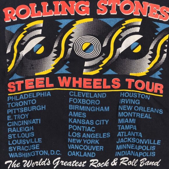 Vintage 1989 Rolling Stones Steel Wheels Concert Tour Single Stitch T-Shirt M - Picture 3 of 8